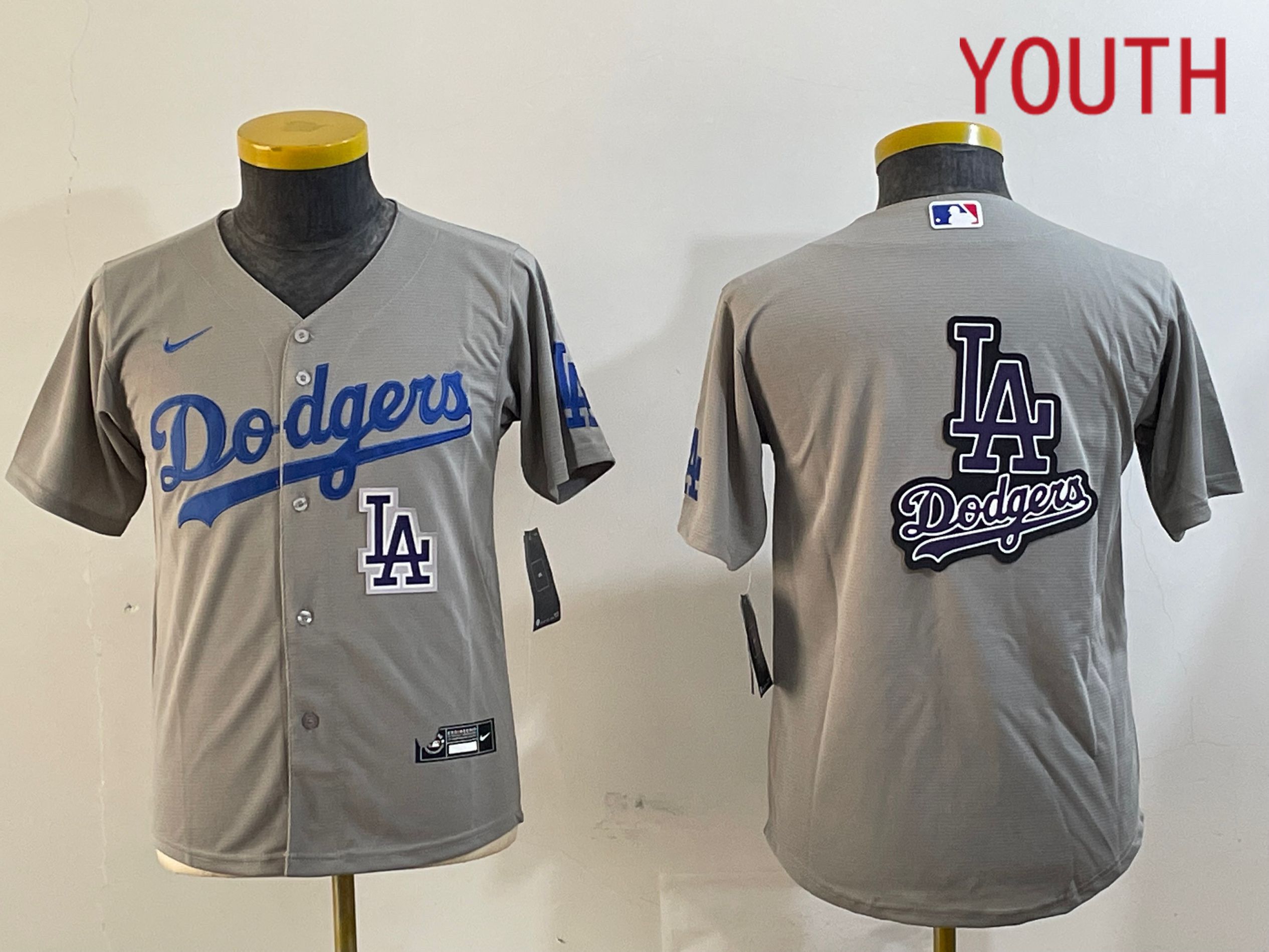 Youth Los Angeles Dodgers Blank Grey Game 2024 Nike MLB Jersey style 12167->youth mlb jersey->Youth Jersey